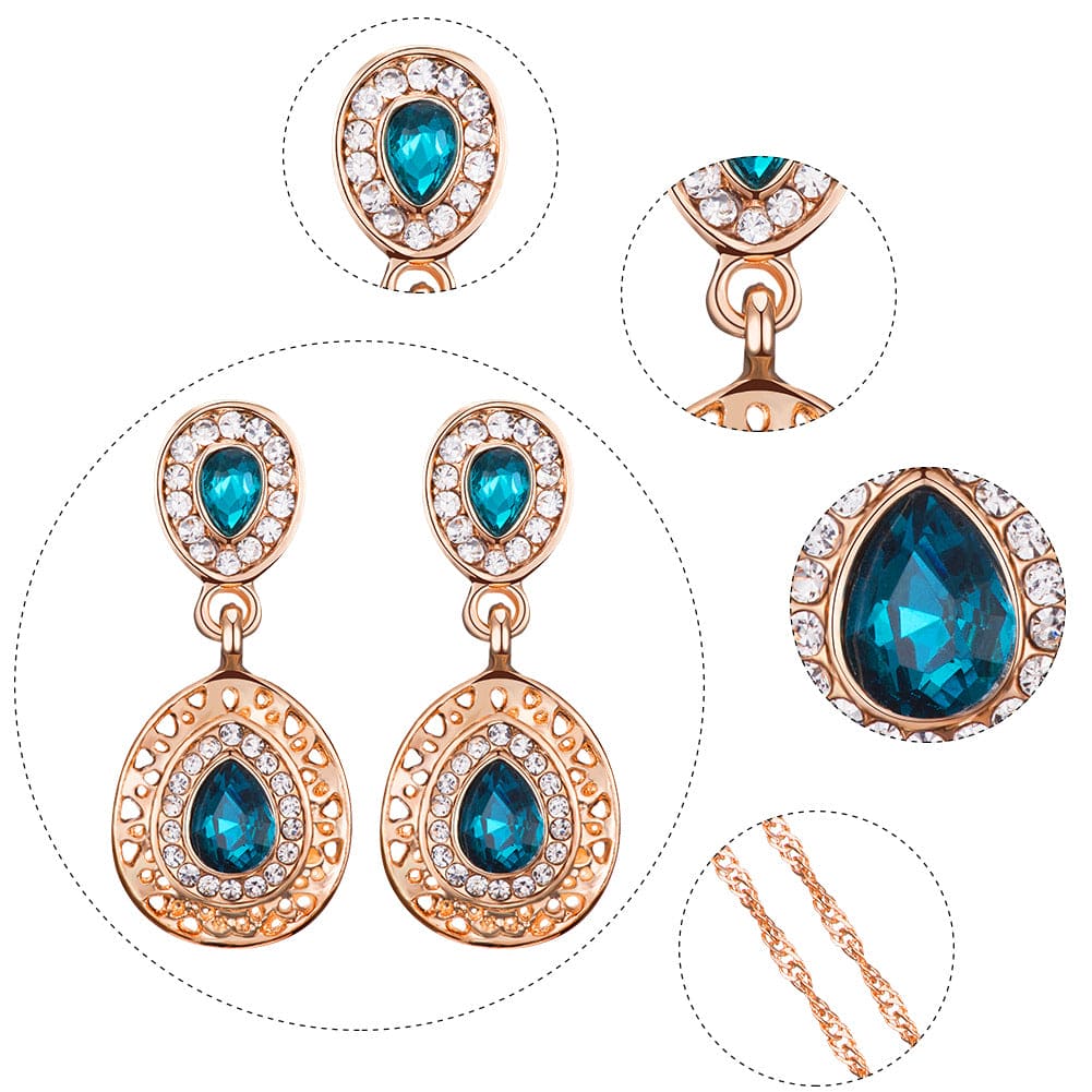 Set Of 3 Rhinestone Water Drop Decor Jewelry Set, Luxury Dangle Earrings Necklace Set, Crystal Pendant Necklace Hoop Earring Set, Peacock Waterdrop Rhinestone Pendant Necklace Earrings Sets, Teardrop Pendant Bride Wedding Crystal Jewelry for Women Girls Set Of 3 Rhinestone Water Drop Decor Jewelry Set, Luxury Dangle Earrings Necklace Set, Crystal Pendant Necklace Hoop Earring Set, Peacock Waterdrop Rhinestone Pendant Necklace Earrings Sets, Teardrop Pendant Bride Wedding Crystal Jewelry for Women Girls